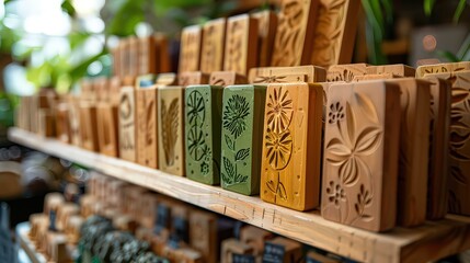  close-up of biodegradable signs made from materials like cornstarch or bamboo, featuring environmentally conscious messages in a clean, natural design.