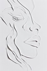 Wall Mural - a white face with long hair