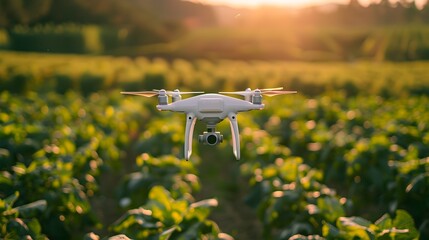 Poster - Drone Monitoring Field of Crops Showcasing Use of Agriculture Technology