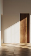 Poster - a wooden door in a room