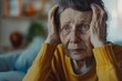 © Raool - Confused worried old lady suffering from age disorders, Alzheimer disease, woman feeling anxiety, having mental disease symptoms, Generative AI