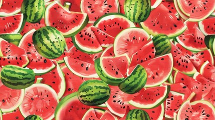 Sticker - background with watermelon