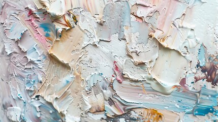 Aufkleber - Abstract art background with heavy brush and palette knife strokes Original art oil on canvas natural color tones : Generative AI