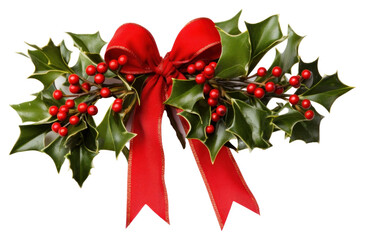 Wall Mural - png christmas ribbon plant leaf.