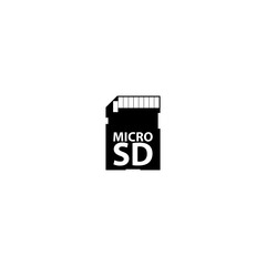 Sticker - Micro SD card icon isolated on white background