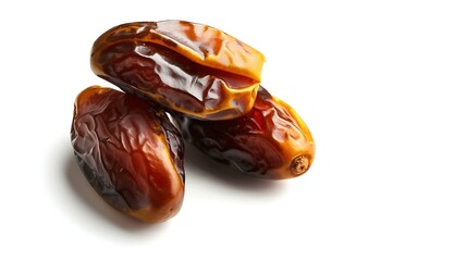 Poster - Dried dates fruits isolated on white background Clipping path : Generative AI