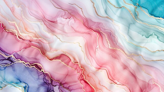 Abstract watercolor patterns with soft blending -