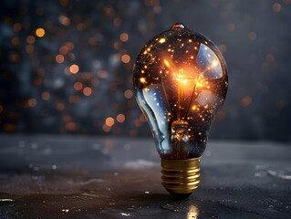 Poster - Starry Light Bulb Symbolizing Limitless Imagination and Ideas