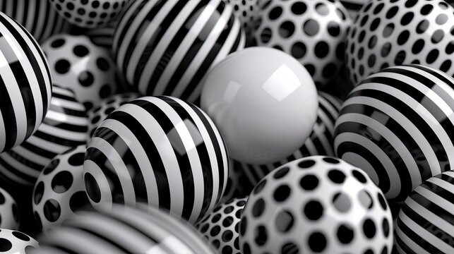 Black and white dots in a minimalist design, seamless pattern