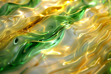 Poster - Abstract Liquid Gold and Green