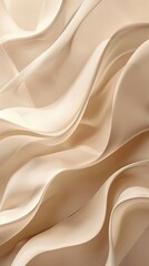 Wall Mural - Beige fabric flowing creating abstract wavy shapes background