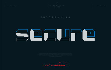 Wall Mural - Secure, abstract modern urban alphabet fonts typography sport game technology fashion digital future creative logo font for brand