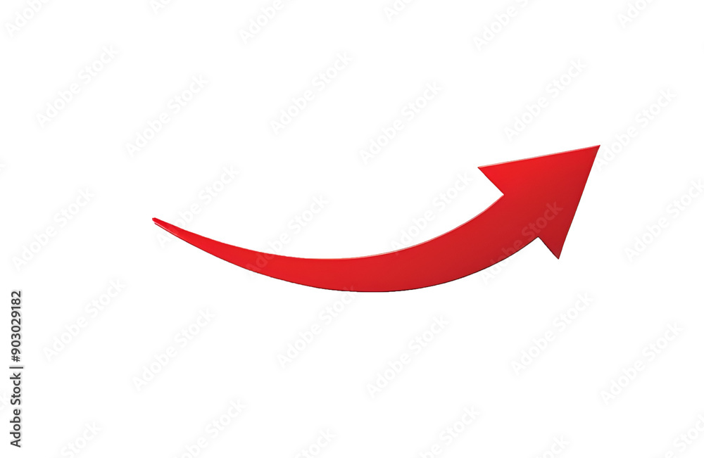 Red curved arrow isolated on transparent background Stock Illustration ...