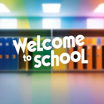 Education and welcome to school concept School Supplies, School composition