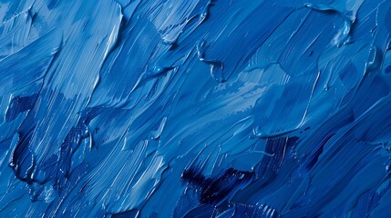 Aufkleber - Blue background with oil paint Beautiful close up brushstrokesDetail of artistic abstract oil painted background : Generative AI