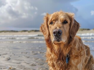 Canvas Print - dog on the beach