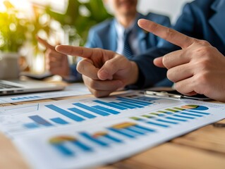 Poster - Businessperson Presenting Growth Chart with Colleagues Agreeing in Office Meeting
