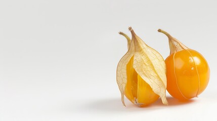 Poster - Cape gooseberry physalis with cut in half isolated on white background : Generative AI