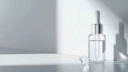 Poster - Transparent skin care products essence dropper utensils Scientific skin care : Generative AI