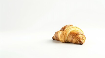 Poster - Beautiful croissant on a white background : Generative AI