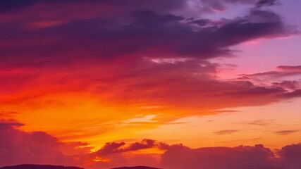 Wall Mural - Dramatic sunset with colorful clouds over