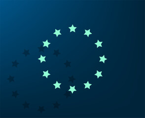 Poster - Vector illustration with shadow on blue background with gradient