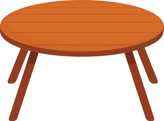 Poster - round wooden table isolated on white background, furniture for dining room or cafe interior