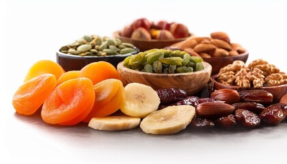 Wall Mural - dried tropical fruits with various nuts and raisins