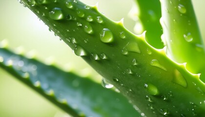 Wall Mural - vibrant and fresh this image of an aloe vera plant captures the essence of natural health and beauty the succulent leaves are perfect for promoting organic skincare and healing remedies ai generative