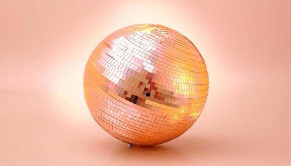 Wall Mural - peach fuzz colored disco balls sphere