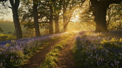 Canvas Print - Sunbeams through the Trees