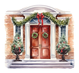 Poster - PNG Christmas decorations door architecture celebration