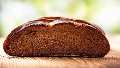 Poster - sliced loaf of rye bread shot with selective focus