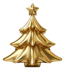 Sticker - PNG Christmas tree gold white background celebration.