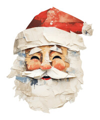 Canvas Print - PNG Santa art collage paper.