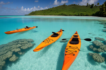 Canvas Print - kayak on the beach