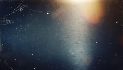 Wall Mural - Vintage Scratched Film Strip with Light Leaks and Dust Particles Creating a Nostalgic and Cinematic Effect in Dark Tones