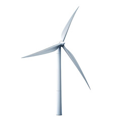 a modern wind turbine generating renewable energy against a clear background, symbolizing sustainabl