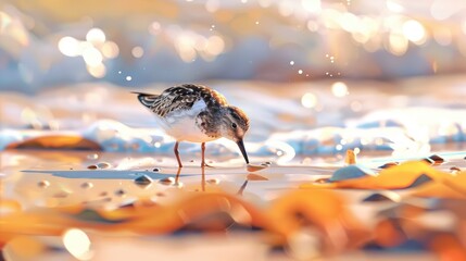 Poster - bird on the snow