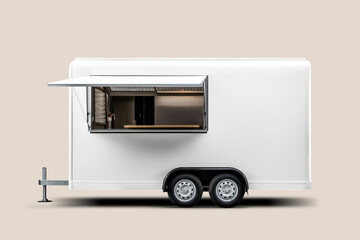 Canvas Print - Food truck png mockup, transparent vehicle