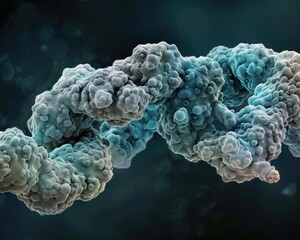 Wall Mural - A close-up view of a protein molecule. AI.