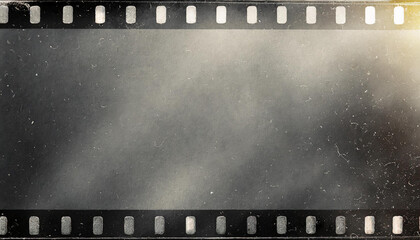Wall Mural - Vintage 35mm Film Strip with Dust and Scratches. Blank Cinematic Frame for Retro Photography and Film Editing Projects