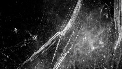 Poster - Abstract Background Featuring Intricate White Scratches and Splatter Patterns on a Dark, Grunge Textured Surface