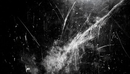 Aufkleber - Abstract Background Featuring Intricate White Scratches and Splatter Patterns on a Dark, Grunge Textured Surface