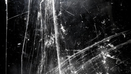 Aufkleber - Abstract Background Featuring Intricate White Scratches and Splatter Patterns on a Dark, Grunge Textured Surface