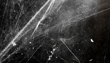 Aufkleber - Abstract Background Featuring Intricate White Scratches and Splatter Patterns on a Dark, Grunge Textured Surface