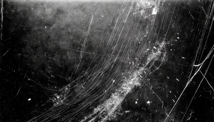 Aufkleber - Abstract Background Featuring Intricate White Scratches and Splatter Patterns on a Dark, Grunge Textured Surface