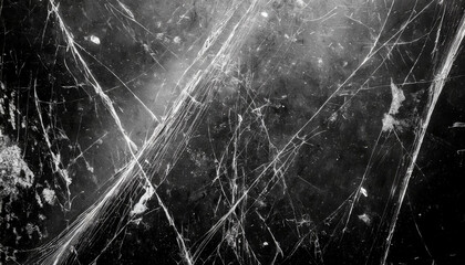 Aufkleber - Abstract Background Featuring Intricate White Scratches and Splatter Patterns on a Dark, Grunge Textured Surface