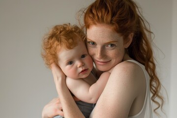 an image of a mother and daughter bonding on the floor in front of a white background with copy spac