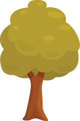 Poster - Large green cartoon tree is thriving with a lush full crown